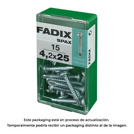 Fadix Vis autoforeuses 4,2x25mm en acier, boîte de 15 unités