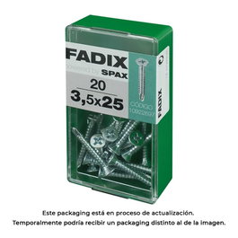 Fadix Vis à tôle autoperforantes 3,5x25mm tête plate, 20 unités