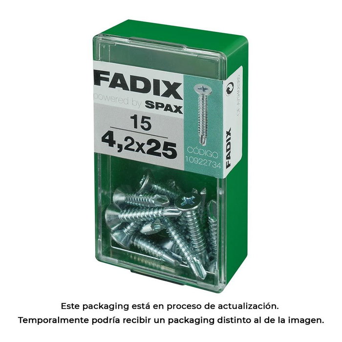 Fadix Vis à tôle autotaraudeuses 4,2 x 25 mm, boîte de 15 unités Fadix Vis à tôle autotaraudeuses 4,2 x 25 mm, boîte de 15 unités