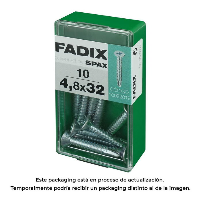 Fadix Vis auto-perçantes à tête plate 4,8x32mm, boîte de 10 unités Fadix Vis auto-perçantes à tête plate 4,8x32mm, boîte de 10 unités