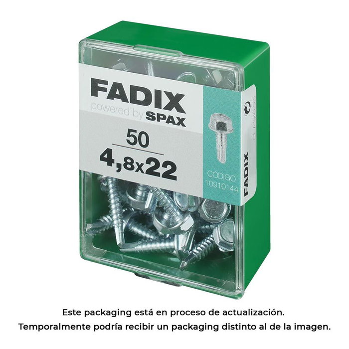 Fadix Boîte de 50 vis autotaraudeuses tête hexagonale 4,8 x 22 mm DIN 7504K Réf. 10910144 Fadix Boîte de 50 vis autotaraudeuses tête hexagonale 4,8 x 22 mm DIN 7504K Réf. 10910144