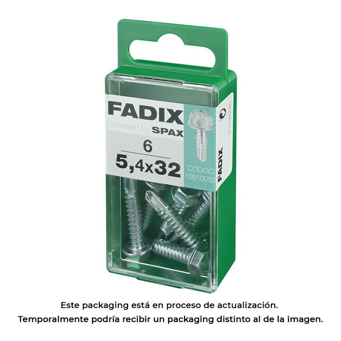 Fadix Vis à tôle hexagonale autotaladrante 5,4x32mm, boîte de 6 unités Fadix Vis à tôle hexagonale autotaladrante 5,4x32mm, boîte de 6 unités
