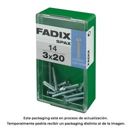 Fadix Boîte de 14 vis métriques M 3x20mm tête plate