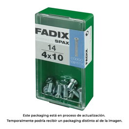 Fadix Boîte de 14 vis métriques M 4x10mm à tête plate en acier