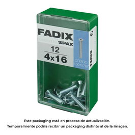 Fadix Boîte de 12 vis métriques M 4x16mm tête plate en acier