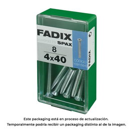 Fadix Boîte de 8 vis métriques M 4 x 40 mm tête plate en acier