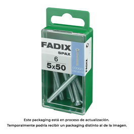 Fadix Boîte de 6 vis métriques M 5x50mm tête plate en acier