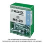 Fadix 10912247 Boîte de 25 vis métrique tête hexagonale + écrou zingué M 6 x 20 mm DIN 933