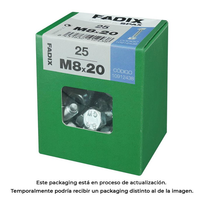 Fadix 10912438 Coffret L 25 vis métrique tête hexagonale + écrou zingué DIN 933 M8x20mm Fadix 10912438 Coffret L 25 vis métrique tête hexagonale + écrou zingué DIN 933 M8x20mm