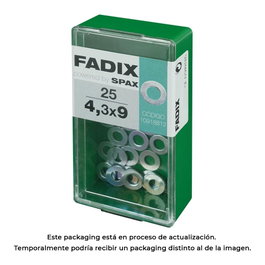 Fadix Boîte de 25 rondelles plates 4,3 x 9 mm en acier zingué