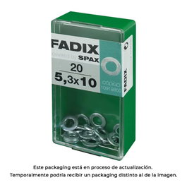 Fadix Boîte de 20 rondelles plates en acier zincé 5,3x10mm