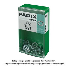 Fadix Boîte de 20 rondelles de pression 5,1 mm en acier