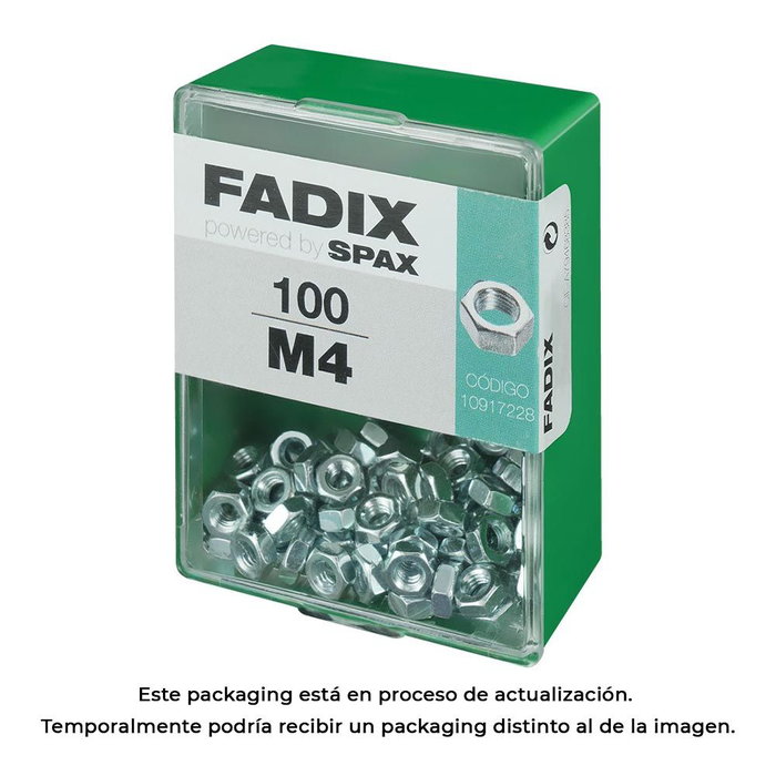 Fadix Boîte de 100 tuercas M 4 zinguées Fadix Boîte de 100 tuercas M 4 zinguées