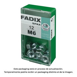 Fadix Boîte de 12 écrous hexagonaux M6 zingués