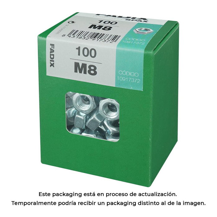 Fadix 10917372 Boîte de 100 écrous M8 acier zingué DIN 934 Fadix 10917372 Boîte de 100 écrous M8 acier zingué DIN 934