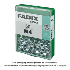 Fadix Boîte de 50 écrous autofreinés M 4 en acier zingué