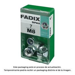 Fadix Boîte de 7 écrous autofreinés M 8 en acier zincé