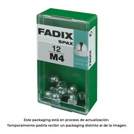 Fadix Boîte de 12 écrous borgnes M 4 en acier zingué
