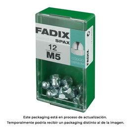 Fadix Boîte de 12 tuercas ciegas M 5 en acier zingué