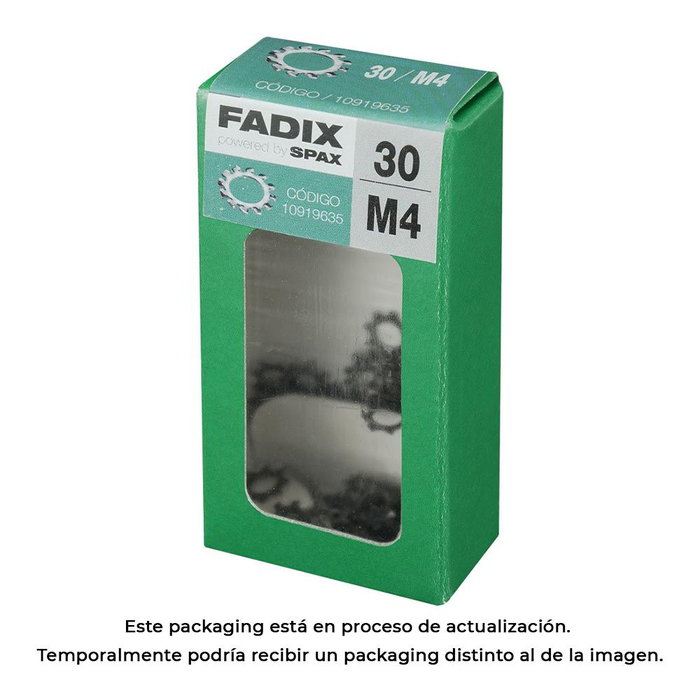 Fadix Boîte de 30 rondelles dentées M 4 en acier Fadix Boîte de 30 rondelles dentées M 4 en acier