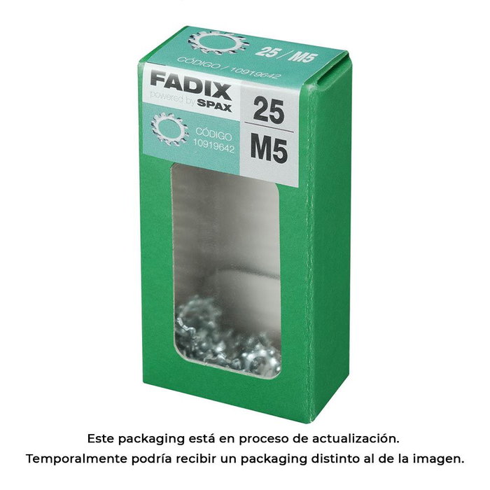 Fadix Boîte de 25 rondelles dentées M 5 en acier Fadix Boîte de 25 rondelles dentées M 5 en acier