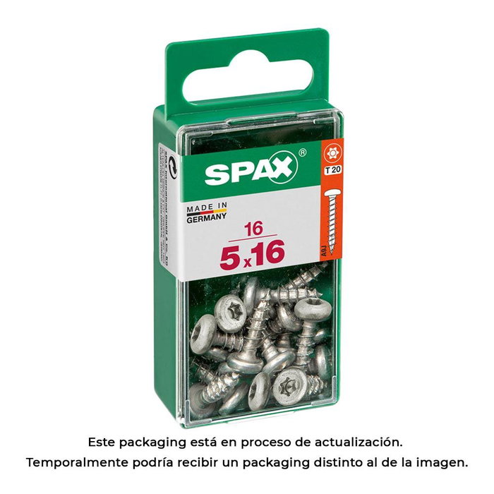 Spax Vis à bois tête ronde Wirox 5,0x16mm (Boîte de 16 unités) Spax Vis à bois tête ronde Wirox 5,0x16mm (Boîte de 16 unités)