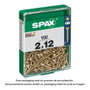 Spax 4081020200122 Boîte 150 vis à bois tête plate yellox 2,0x12mm