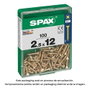 Spax Vis à bois universelle tête plate Yellox 2,5x12mm, boîte de 100 unités