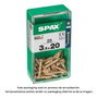 Spax Vis à bois tête plate Yellox 3,5x20mm, boîte de 25 unités