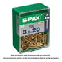 Spax 4081020350202 Boîte de 100 vis à bois tête plate yellox 3,5x20mm
