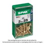 Spax Vis à bois tête plate Yellox 3,5x25mm (Boîte de 25 unités)