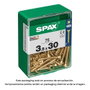 Spax 4081020350302 Vis à bois Yellox tête plate 3,5x30 mm (75 unités) - Acier, filetage complet, empreinte cruciforme Z2 4Cut