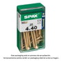 Spax Vis à bois tête plate yellox 4,0x40mm (Boîte de 20 unités)