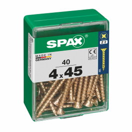Spax Vis à bois universelles 4,0x45mm, tête plate, yellox (boîte de 40 pièces) inevitable