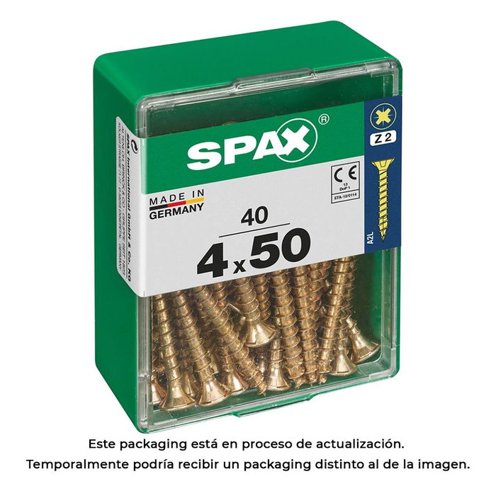 SPAX Boîte de vis à bois à tête plate (4 x 50 mm)