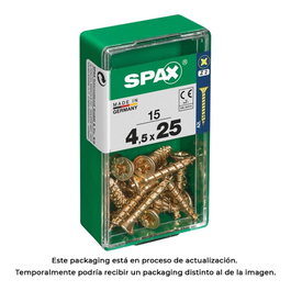 Spax Vis pour bois tête plate Yellox 4,5x25mm (Boîte de 15)
