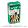 Spax Vis à bois universelle tête plate yellox 4,5x40mm, boîte de 10 unités