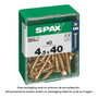 Spax 4081020450402 Boîte de 40 vis à bois tête plate yellox 4,5x40mm acier