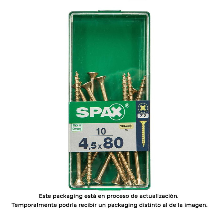 SPAX Boîte de vis à bois à tête plate (4,5 x 80 mm)