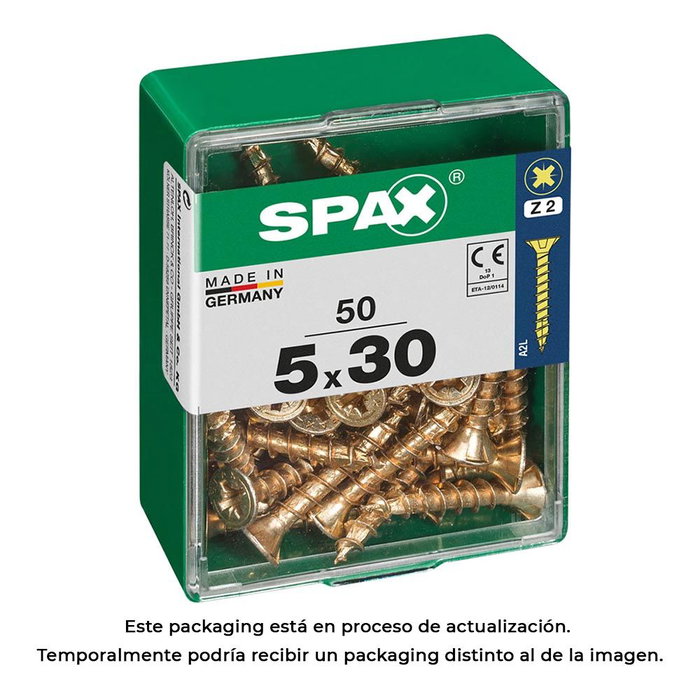 Spax 4081020500302 Boîte de 50 vis à bois tête plate yellox 5,0 x 30 mm Spax 4081020500302 Boîte de 50 vis à bois tête plate yellox 5,0 x 30 mm
