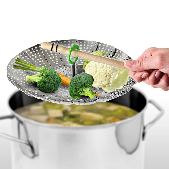 Fackelmann Profesional Food & More Panier de cuisson vapeur pliable Ø 13-24 cm acier inoxydable