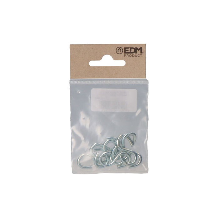 Edm Crochet en forme de S en acier zincé, 30 mm, 7 pièces