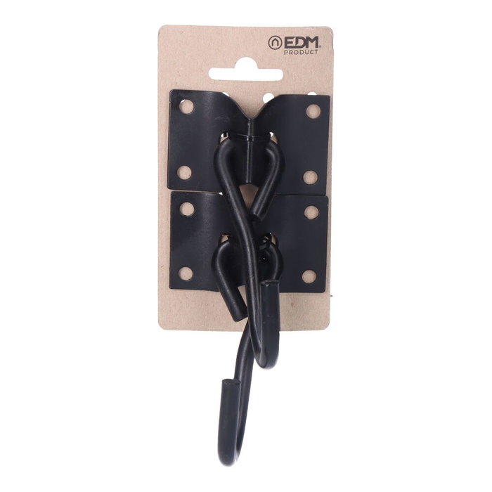 Support EDM 85293 Noir 70 x 45 mm Crochet pour suspendre Hamac (2 Unités) Support EDM 85293 Noir 70 x 45 mm Crochet pour suspendre Hamac (2 Unités)