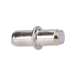 Edm Support d'étagère rond avec anneau en fer finition nickel, 5 mm, 16 pièces