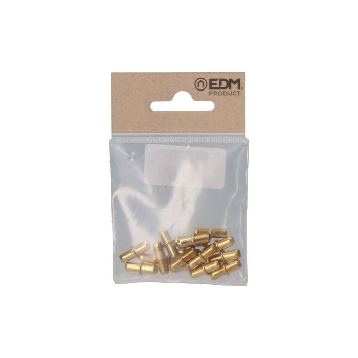 Edm Support d'étagère perno, rond avec anneau, finition laiton, ø5 mm, 16 pcs