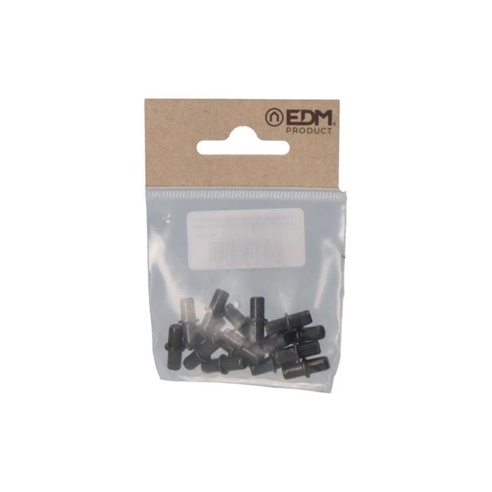 Edm Support d'étagère rond avec anneau en fer noir ø5 mm, 16 pièces