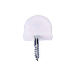 Edm Support d'étagère en plastique blanc, pack de 8 unités