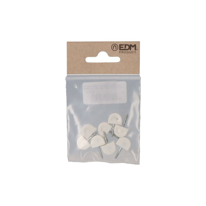Edm Porta-étagère en plastique blanc, pack de 8 unités