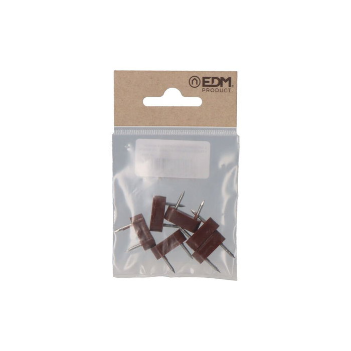 Edm Butée d'armoire 2 pointes marron 7 x 18 mm, 6 pièces