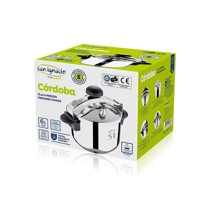 San Ignacio Marmite Express Córdoba SG1511 en Acier Inoxydable 6 L Ø 22 cm